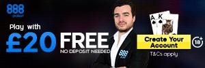 888 Poker - no deposit gbp 20 bonus